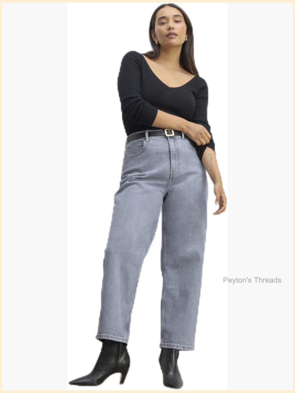 High-Rise Hourglass Fit Jeans Cotton Blend Button Zipper
